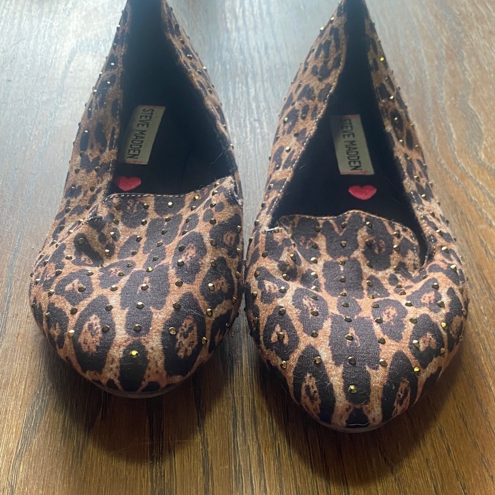 Steve Madden Brown Leopard Flats